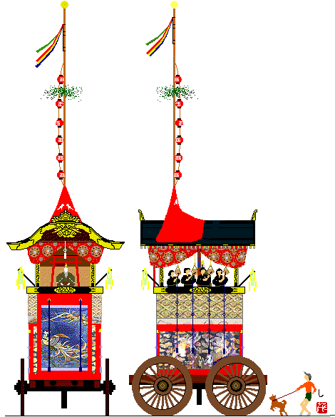 亀岡祭山鉾デジタルイラスト 八幡山鉾