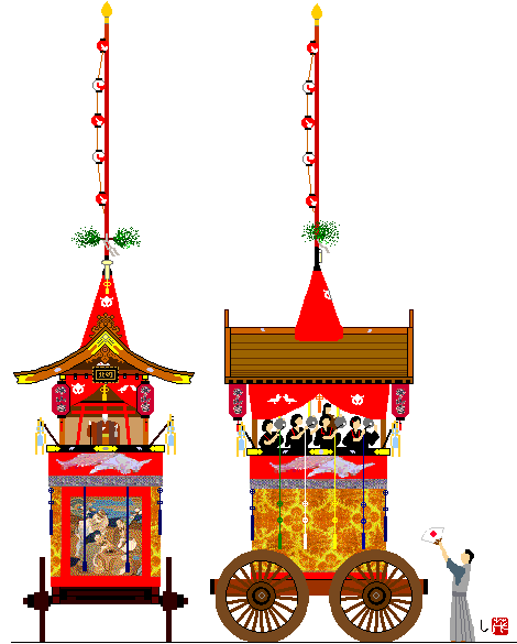 亀岡祭山鉾デジタルイラスト 鍬山鉾