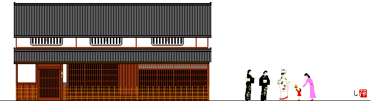 亀岡の町家デジタルイラスト