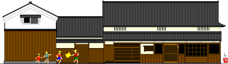 亀岡の町家デジタルイラスト